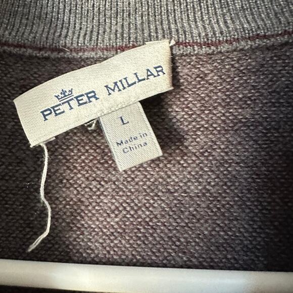 Peter Millar Merino Wool Quarter Zip Sweater Mens LARGE Pullover Preppy Golf - Picture 7 of 12